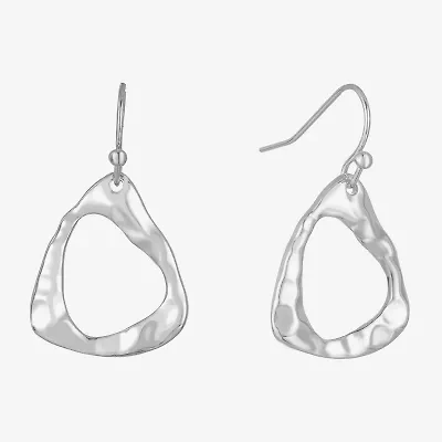 Liz Claiborne Hammered Womens Triangle Drop Earrings