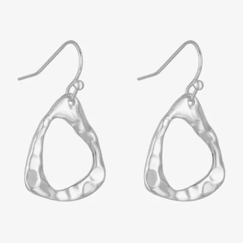 Liz Claiborne Hammered Womens Triangle Drop Earrings