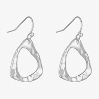 Liz Claiborne Hammered Womens Triangle Drop Earrings