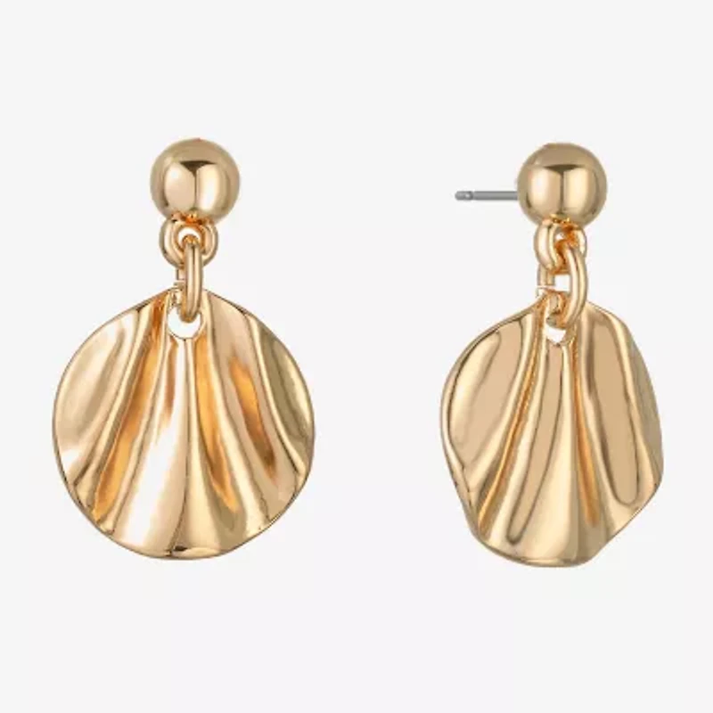 Liz Claiborne Textured Double Womens Drop Earrings