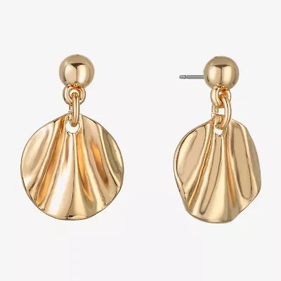 Liz Claiborne Textured Double Womens Drop Earrings