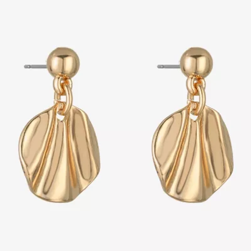 Liz Claiborne Textured Double Womens Drop Earrings