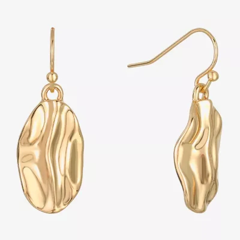 Liz Claiborne Textured Womens Oval Drop Earrings