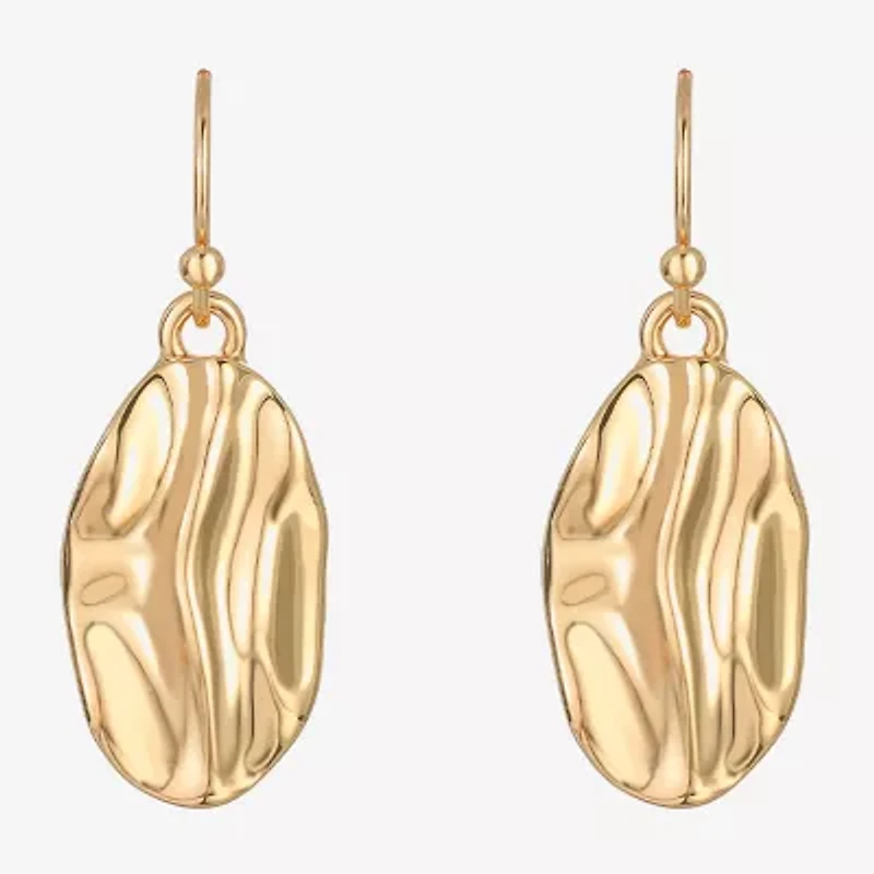 Liz Claiborne Textured Womens Oval Drop Earrings