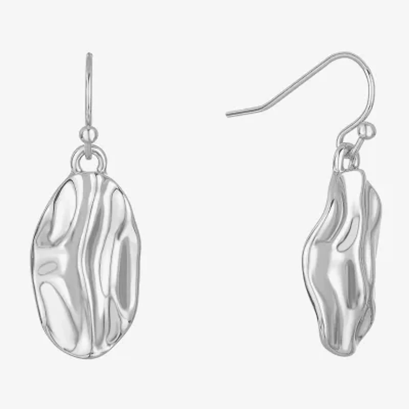Liz Claiborne Textured Womens Oval Drop Earrings
