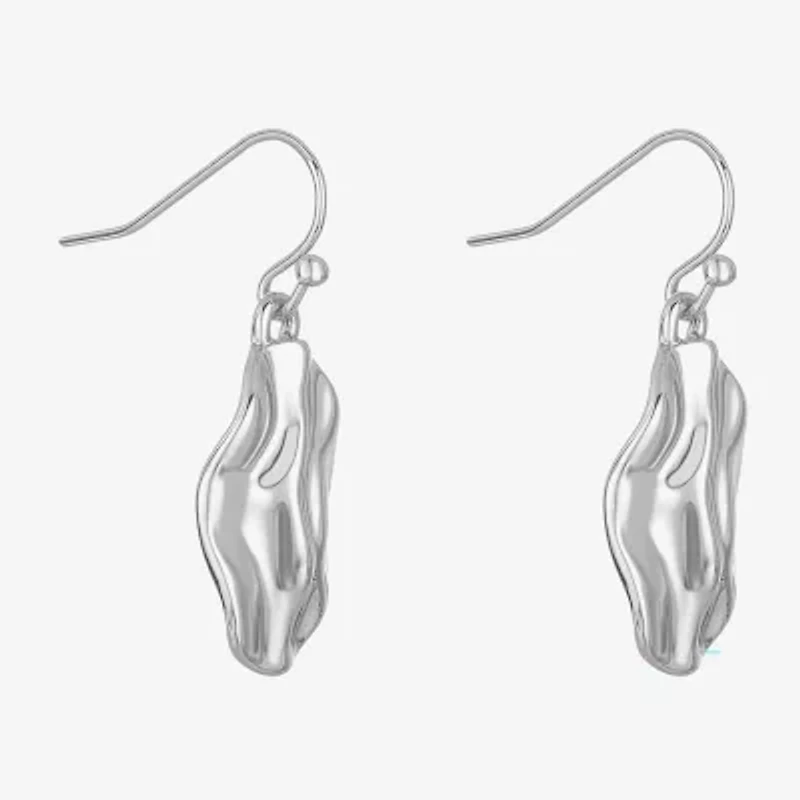 Liz Claiborne Textured Womens Oval Drop Earrings