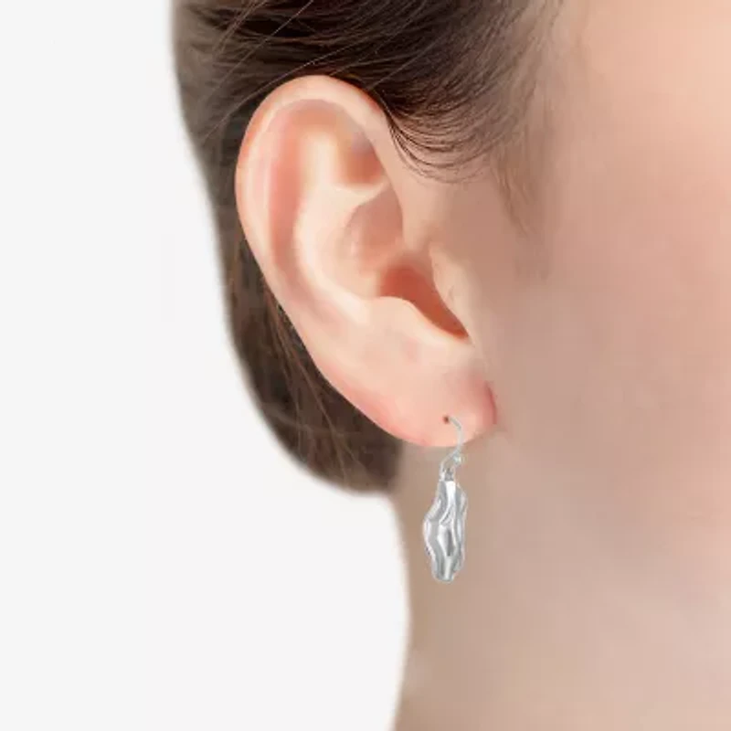 Liz Claiborne Textured Womens Oval Drop Earrings