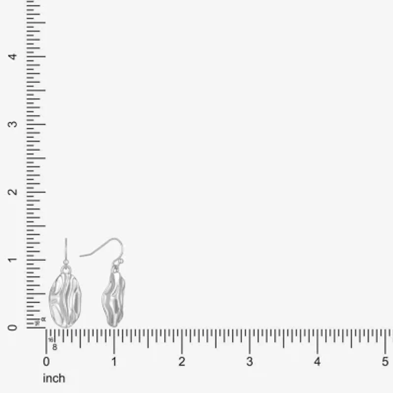 Liz Claiborne Textured Womens Oval Drop Earrings