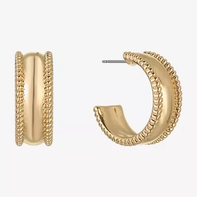 Liz Claiborne Huggie Womens 22mm Hypoallergenic Hoop Earrings