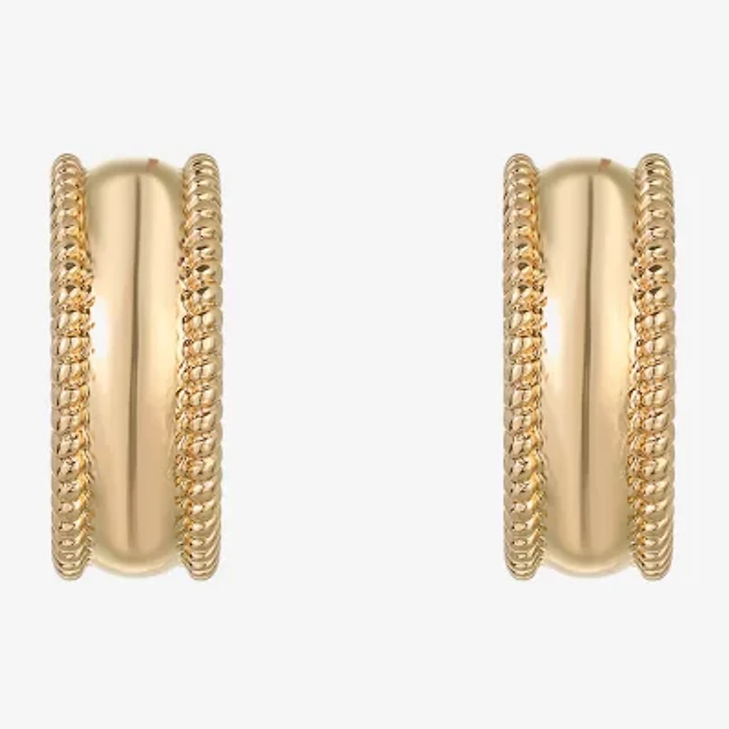 Liz Claiborne Huggie Womens 22mm Hypoallergenic Hoop Earrings