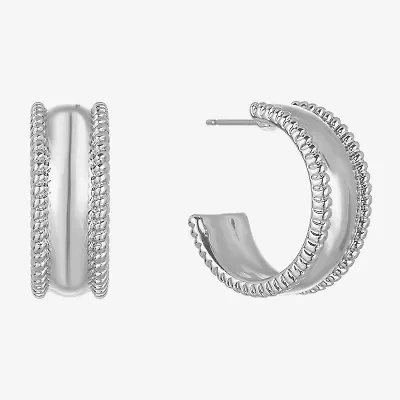 Liz Claiborne Huggie Womens 22mm Hypoallergenic Hoop Earrings