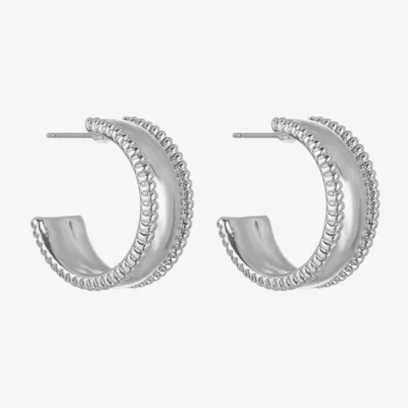 Liz Claiborne Huggie Womens 22mm Hypoallergenic Hoop Earrings