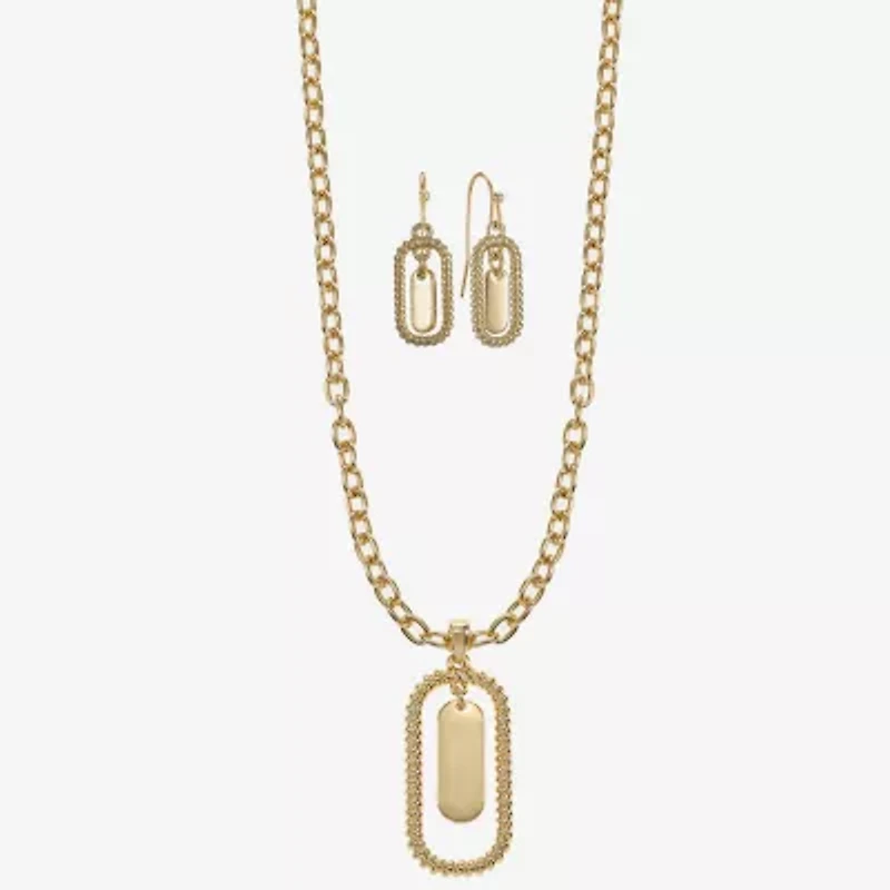 Liz Claiborne Orbital Pendant Necklace & Drop Earring Womens 2-pc. Jewelry Set