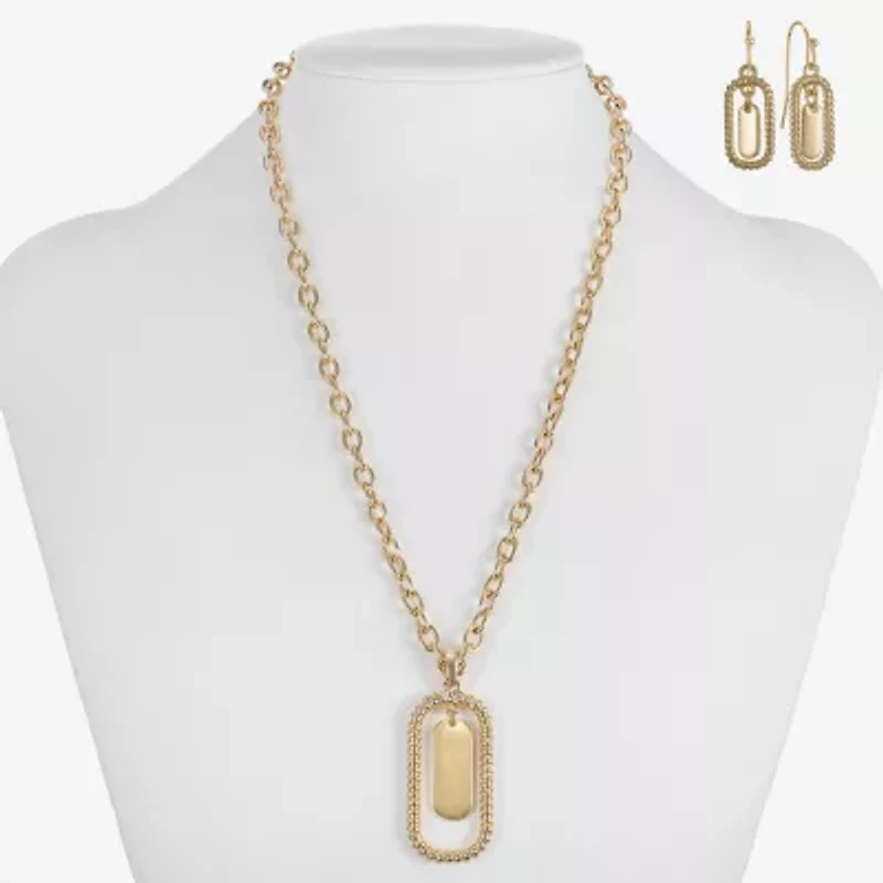 Liz Claiborne Orbital Pendant Necklace & Drop Earring Womens 2-pc. Jewelry Set