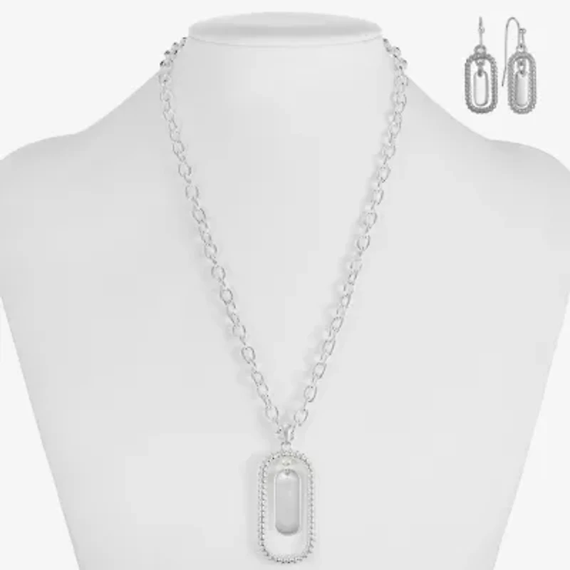 Liz Claiborne Orbital Pendant Necklace & Drop Earring Womens 2-pc. Jewelry Set