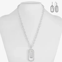 Liz Claiborne Orbital Pendant Necklace & Drop Earring Womens 2-pc. Jewelry Set