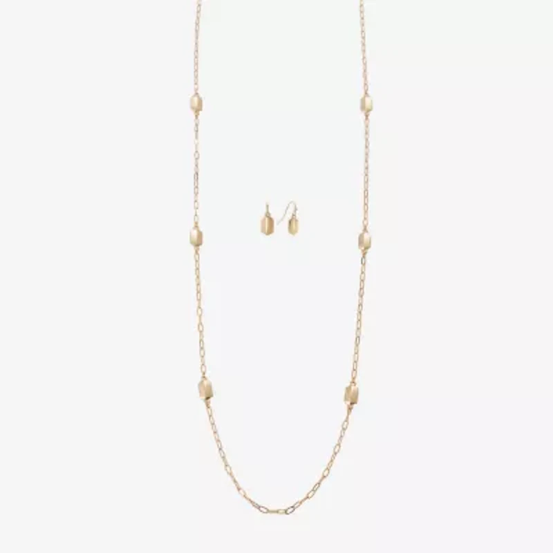 Liz Claiborne Station Necklace & Drop Earring Womens 2-pc. Jewelry Set