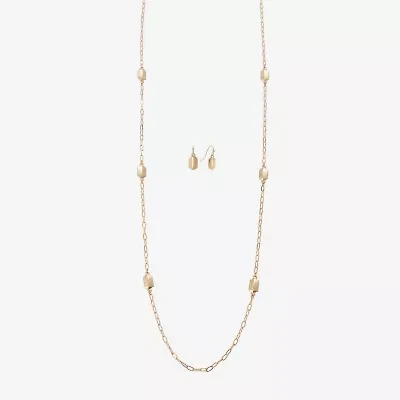 Liz Claiborne Station Necklace & Drop Earring Womens 2-pc. Jewelry Set