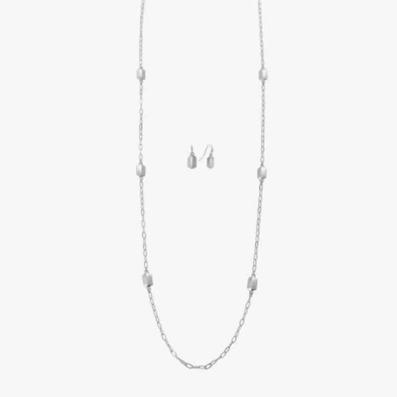 Liz Claiborne Station Necklace & Drop Earring Womens 2-pc. Jewelry Set