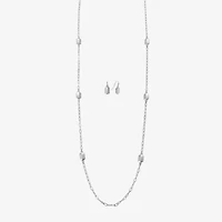 Liz Claiborne Station Necklace & Drop Earring Womens 2-pc. Jewelry Set