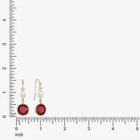 Liz Claiborne Gold Tone Beaded Womens Simulated Pearl Round Drop Earrings