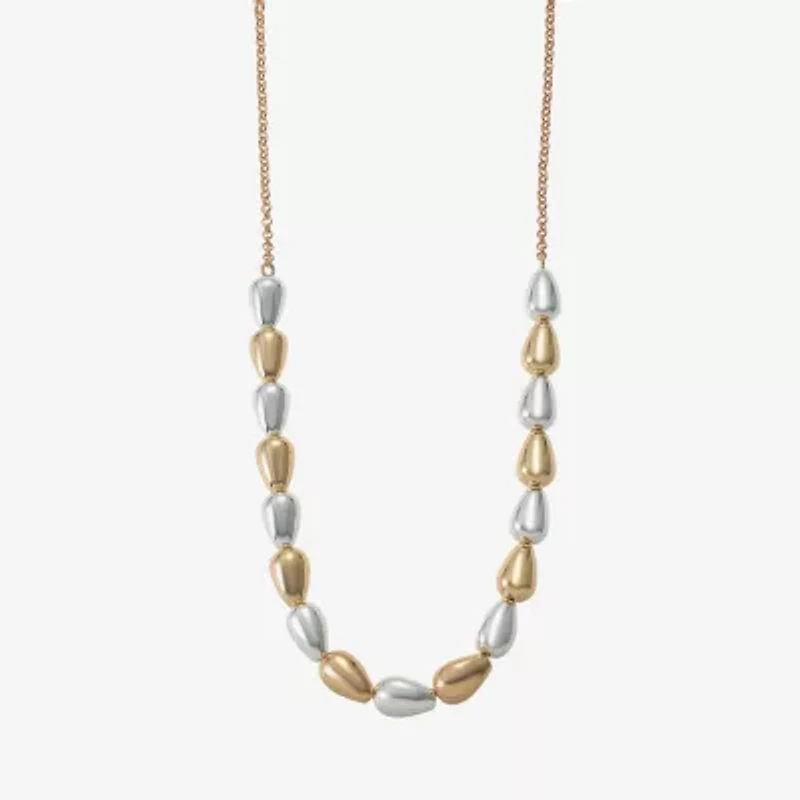 Liz Claiborne Two Tone Beaded Womens Inch Collar Necklace