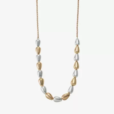 Liz Claiborne Two Tone Beaded Womens Inch Collar Necklace