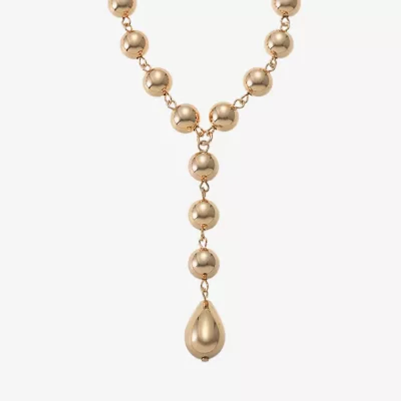 Liz Claiborne Beaded Womens 17 Inch Y Necklace