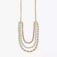 Liz Claiborne Two Tone Beaded Womens 18 Inch Collar Necklace