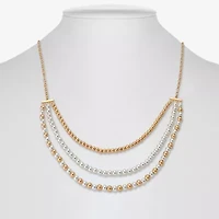 Liz Claiborne Two Tone Beaded Womens 18 Inch Collar Necklace