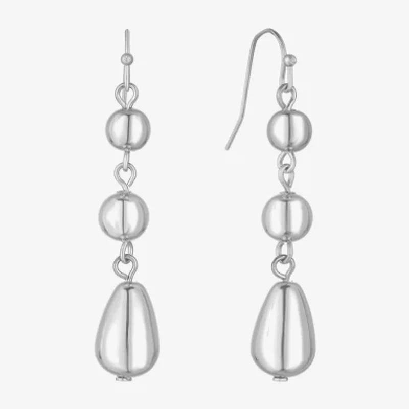 Liz Claiborne Beaded Womens Round Drop Earrings
