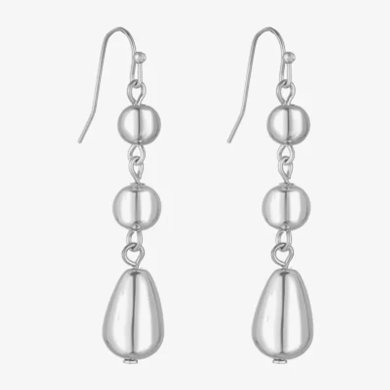 Liz Claiborne Beaded Womens Round Drop Earrings