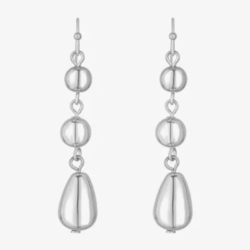 Liz Claiborne Beaded Womens Round Drop Earrings