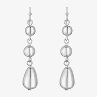Liz Claiborne Beaded Womens Round Drop Earrings