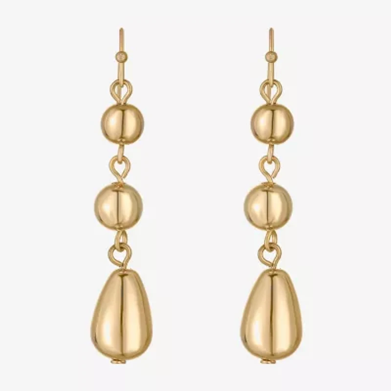Liz Claiborne Beaded Womens Round Drop Earrings