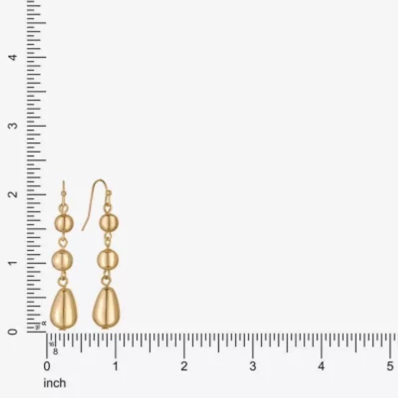 Liz Claiborne Beaded Womens Round Drop Earrings