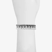 Liz Claiborne Two Tone Beaded Stretch Womens 3-pc. Bracelet Set
