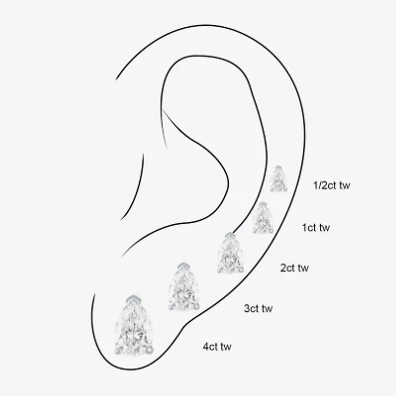 Si1-Si2/E-F 1 CT. T.W. Lab Grown White Diamond 10K White Gold 7.3mm Pear Stud Earrings