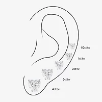 Si1-Si2/E-F 2 CT. T.W. Lab Grown White Diamond 14K White Gold 7.3mm Heart Stud Earrings