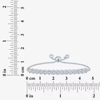 Heart (Gh / Si2 I1) Womens 1/10 CT. T.W. Lab Grown White Diamond Sterling Silver Heart Bolo Bracelet