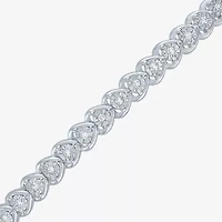 Heart (Gh / Si2 I1) Womens 1/10 CT. T.W. Lab Grown White Diamond Sterling Silver Heart Bolo Bracelet