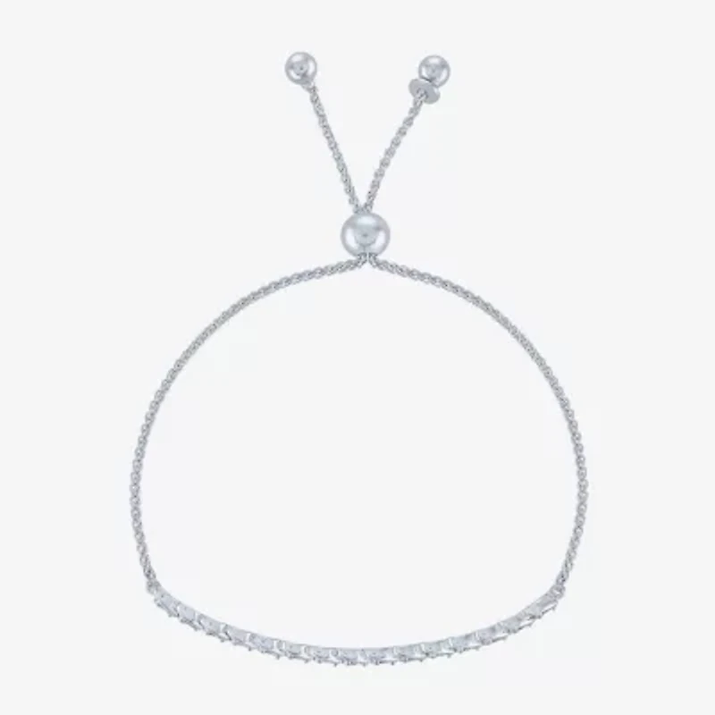 Heart (Gh / Si2 I1) Womens 1/10 CT. T.W. Lab Grown White Diamond Sterling Silver Heart Bolo Bracelet