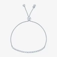 Heart (Gh / Si2 I1) Womens 1/10 CT. T.W. Lab Grown White Diamond Sterling Silver Heart Bolo Bracelet