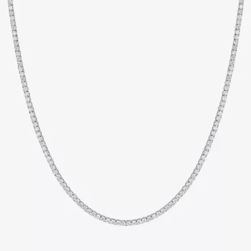 Diamond Addiction Si2-I1, G-H Womens White Diamond Sterling Silver 17 Inch Tennis Necklace