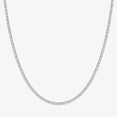 Diamond Addiction Si2-I1, G-H Womens White Diamond Sterling Silver 17 Inch Tennis Necklace