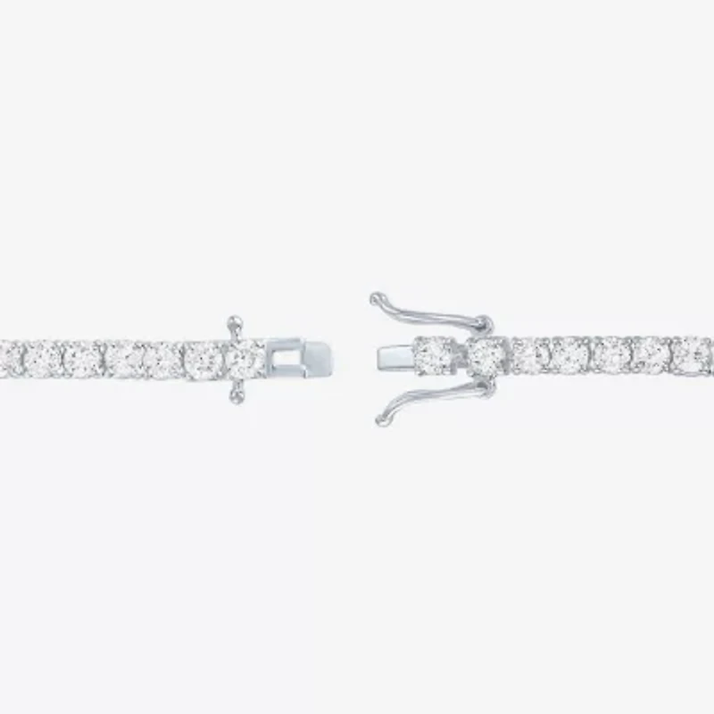 G-H, Si2-I1 Womens 5 CT. T.W. Lab Grown White Diamond Sterling Silver Round 7.25 Inch Tennis Bracelet