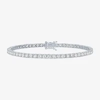 G-H, Si2-I1 Womens 5 CT. T.W. Lab Grown White Diamond Sterling Silver Round 7.25 Inch Tennis Bracelet