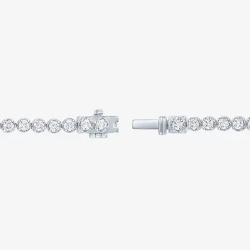 (G-H, Si2-I1) Womens 3 CT. T.W. Lab Grown White Diamond Sterling Silver 7.25 Inch Tennis Bracelet