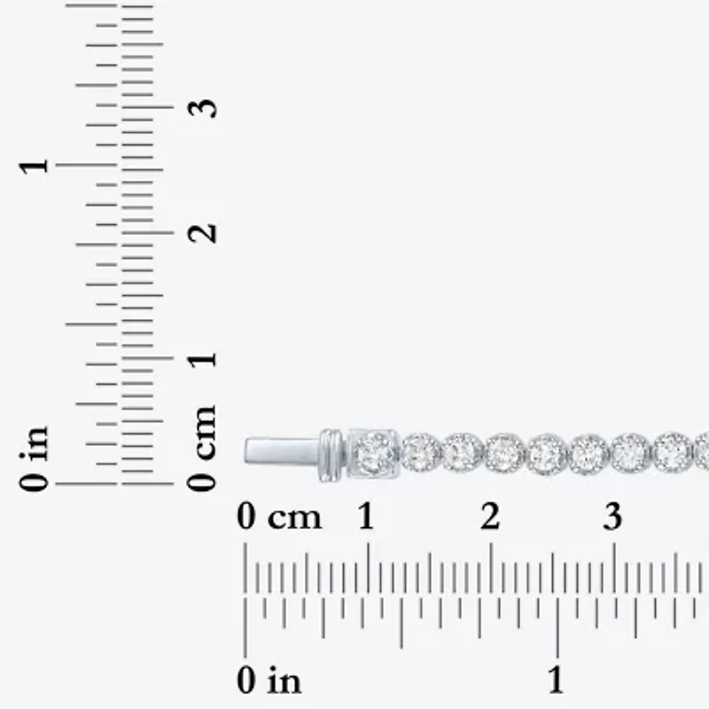 (G-H, Si2-I1) Womens 3 CT. T.W. Lab Grown White Diamond Sterling Silver 7.25 Inch Tennis Bracelet