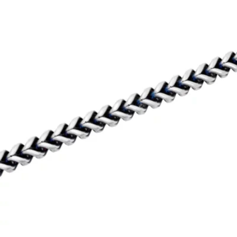 Mens Stainless Steel 24 Inch Matte Blue IP Finish Chain Necklace